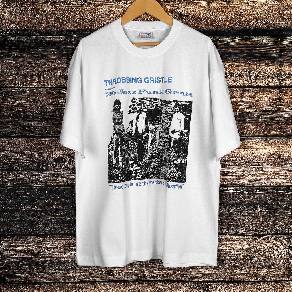 Футболка Throbbing Gristle 20 Джаз-фанк Великие Индустриальная музыка Ретро Унисекс Топы Короткий рукав Графический Свободный Хлопковая рубашка Для Унисекс