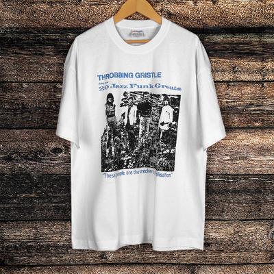 Футболка Throbbing Gristle 20 Джаз-фанк Великие Индустриальная музыка Ретро Унисекс Топы Короткий рукав Графический Свободный Хлопковая рубашка Для Унисекс