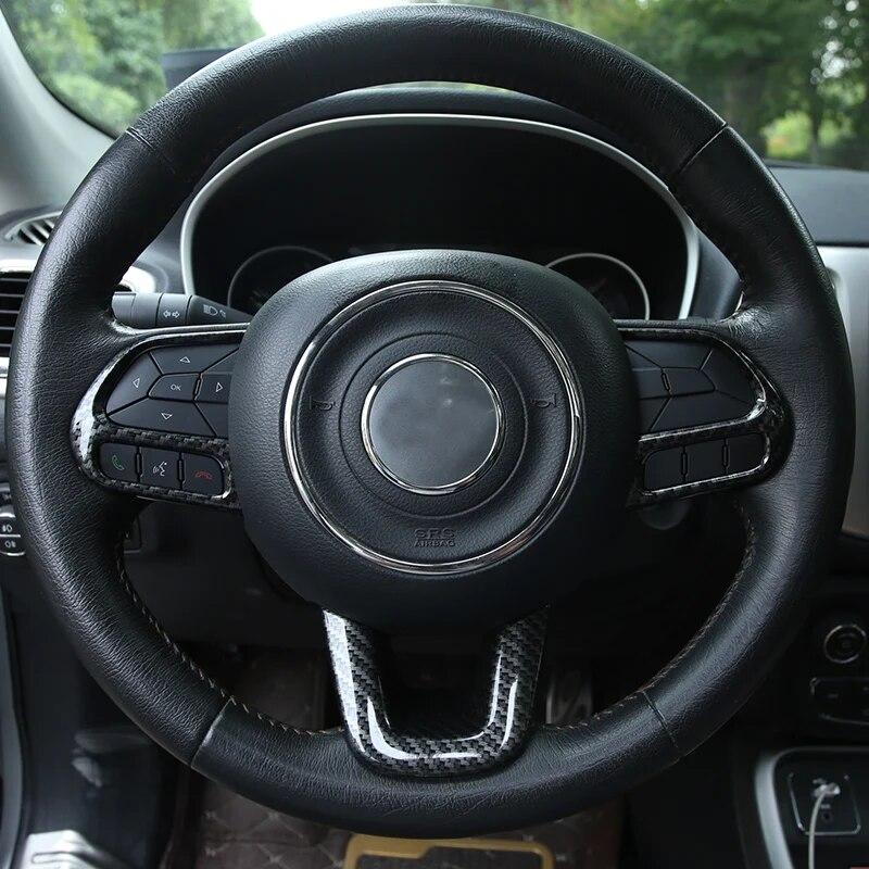 My Good Car ABS Chrome Steering Wheel Cover Trim Stickers for Jeep Compass 2017 2018 Renegade 2015 2016 2017 Accessories