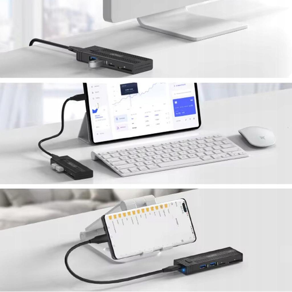 Obudowa Na Dysk Hub Usb-C 7W1 Ssd M.2 Nvme Pcie Sata Sd Adapter Kieszeń M2 Zenwire Hub63