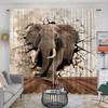 2 шт., 3D карниз с рисунком животного слона, карманные декоративные оконные шторы, оконные занавески для спальни, гостиной, домашний декор