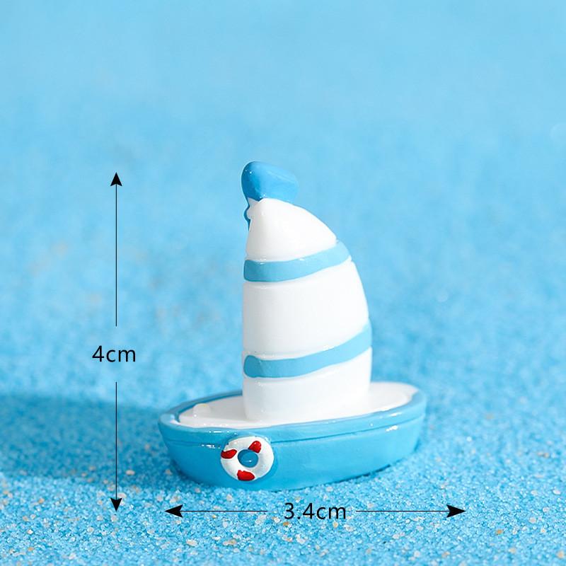 Charming Resin Surfboard Sailboat Seagull Seashell Beach Decor Miniatures Modern