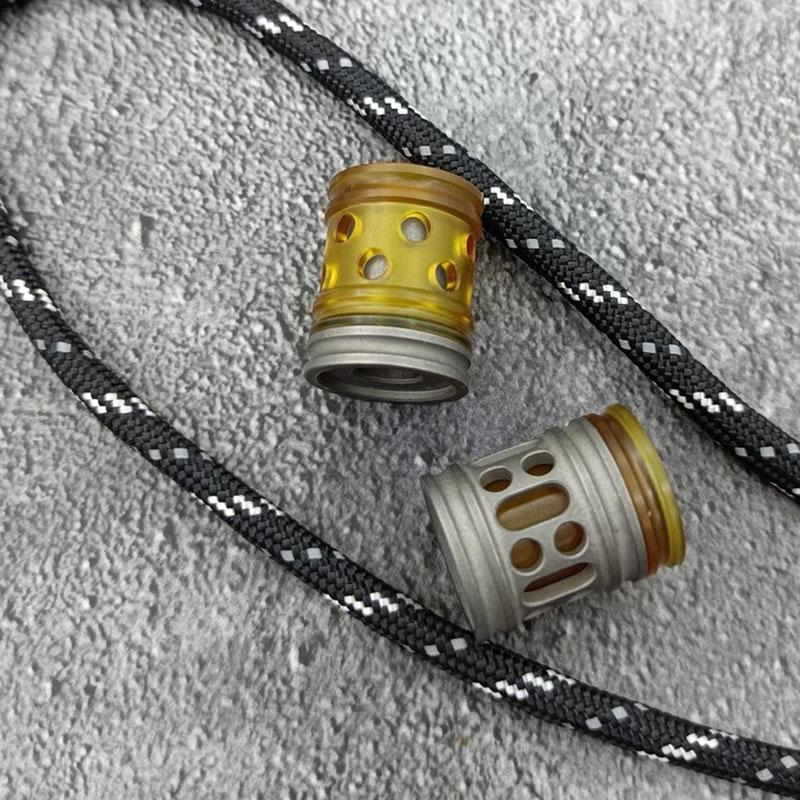 2-в-1 ПЭИ Титановый сплав DIY Бусины для ножа Подвески для шнурка Верёвка для зонта Подвеска EDC Плетёный паракордный шнурок Аксессуары для ножа