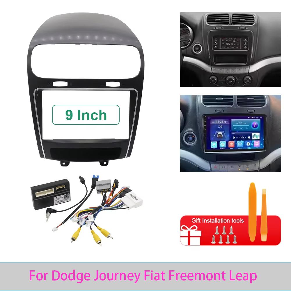 For 2013-2016 Dodge Journey & 2012-2014 Fiat Freemont 9 Inch 2 Din Android Car Radio Fascia Stereo Head Unit