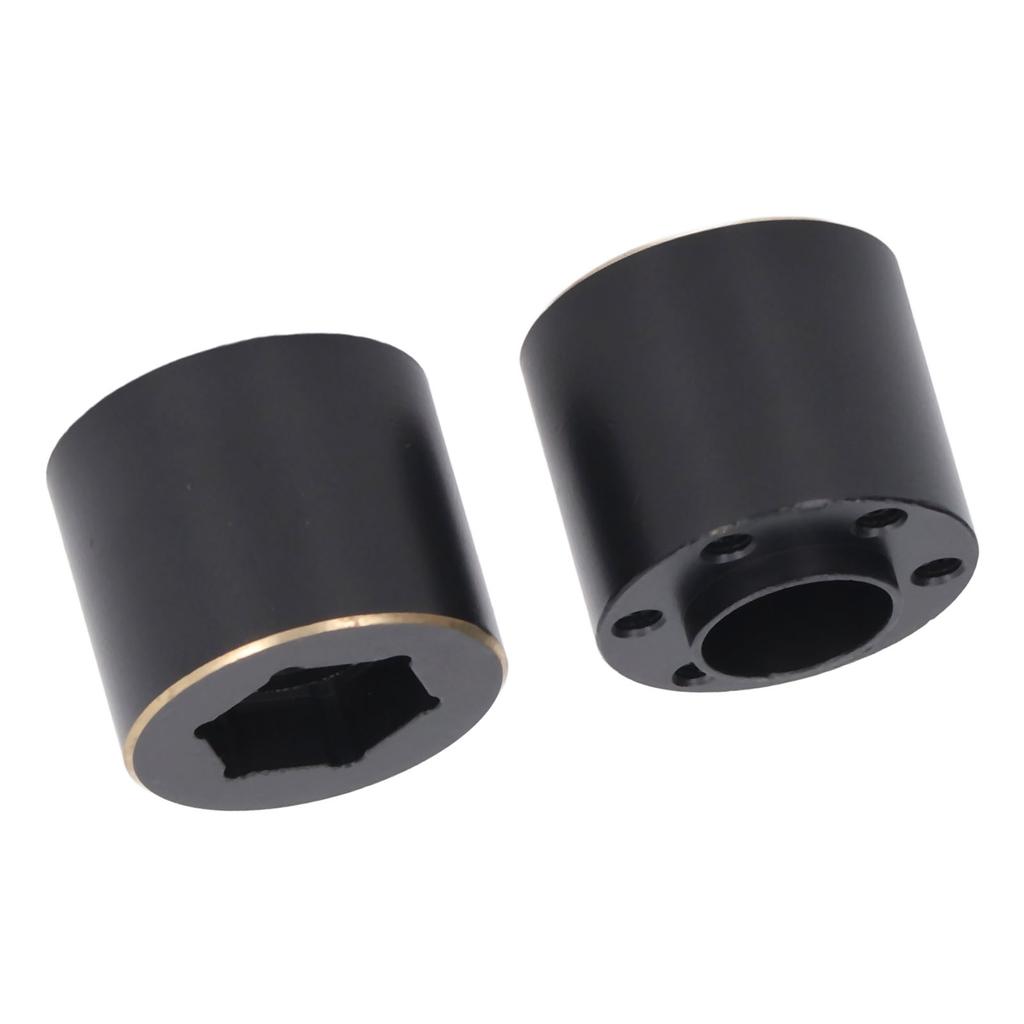 2pcs 1.9 2.2 Inch Wheel Hex Hub Widen Adapter Brass Black Wheel Rim Adapter for Remote Control Car 18.5mm 0.7in