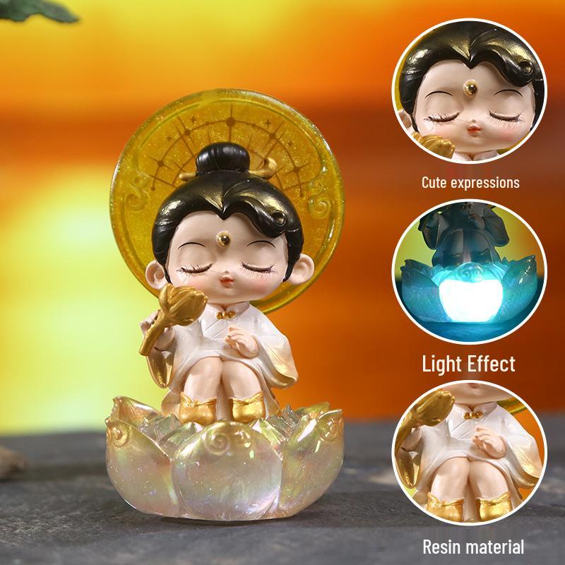Ancient Style Creative Ornament: Mountains and Seas Design Desktop Decoration - Cute Girl Gift Blind Box
