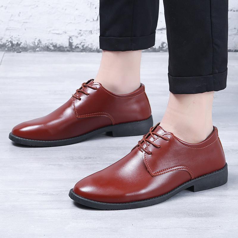 Leather Mens Business Casual Shoes With Breathable Eva Insole For Work And Travel