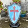 Authentic Templar Cross Shield  Handcrafted Wooden Crusader Shield for Medieval Reenactment, Christian Decor  Cosplay