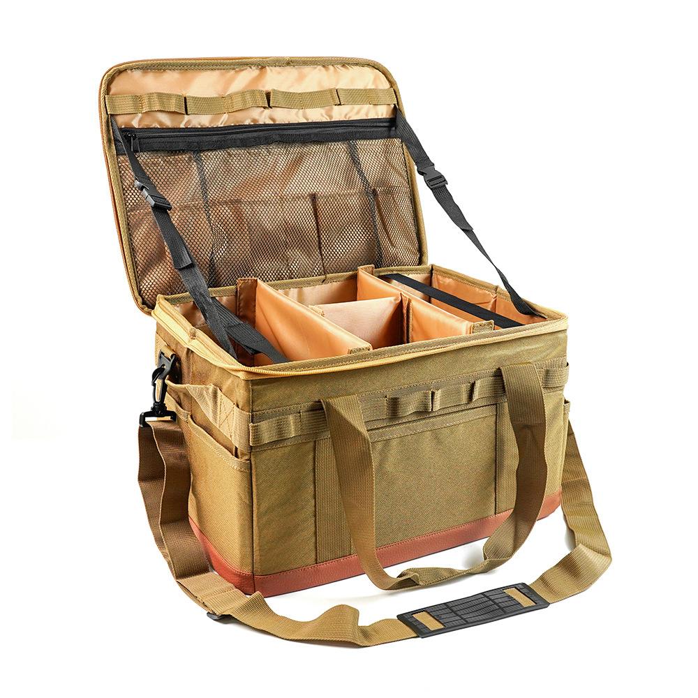 Портативная большая сумка для кемпинга на молнии, сумка для переноски кухонной посуды с противоаварийной плитой, многофункциональная прочная