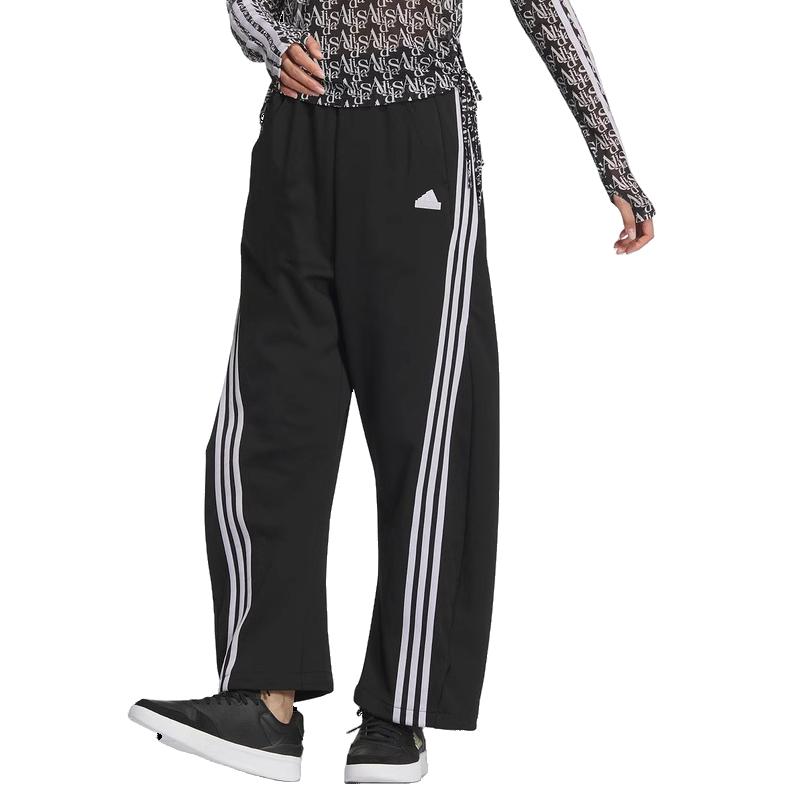 adidas Танцевальные брюки осень-зима 24 DK, свободные, удобные, с полосками по бокам, ретро-спортивные, повседневные, женские брюки, черные, JX6714