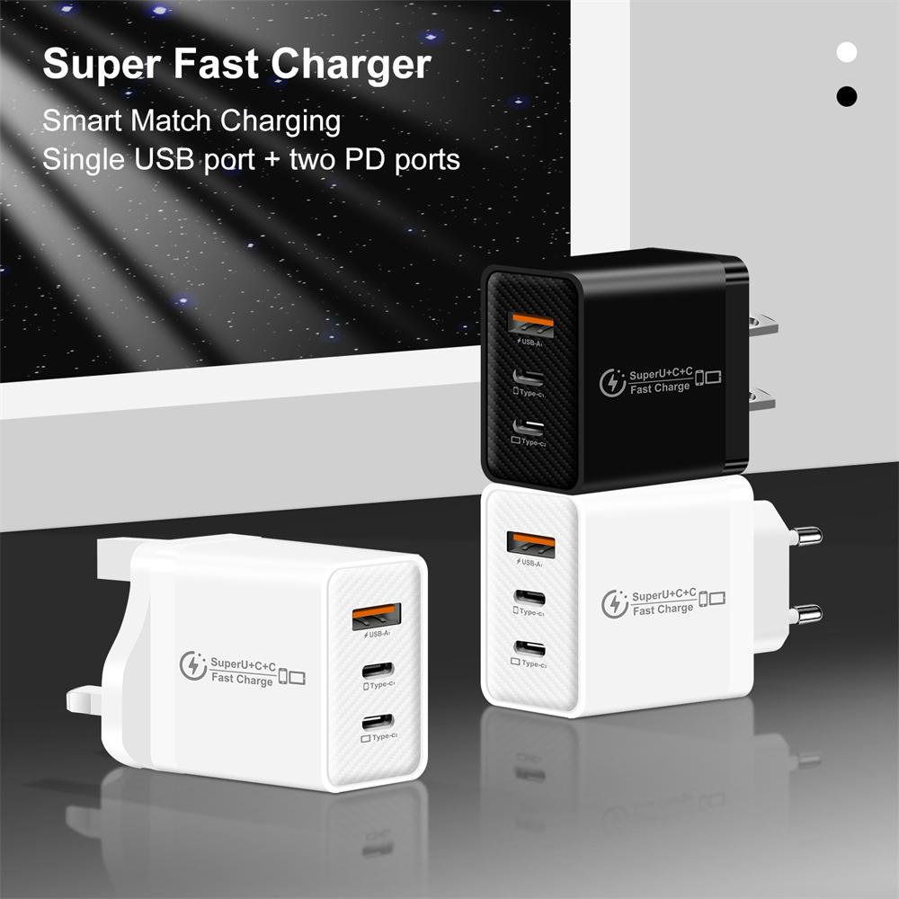 48W USB C Charger EU US UK Plug For Phone USB PD Fast Charging QC3.0 Wall Charger For iPhone Samsung Xiaomi Mobile Phone Adapter