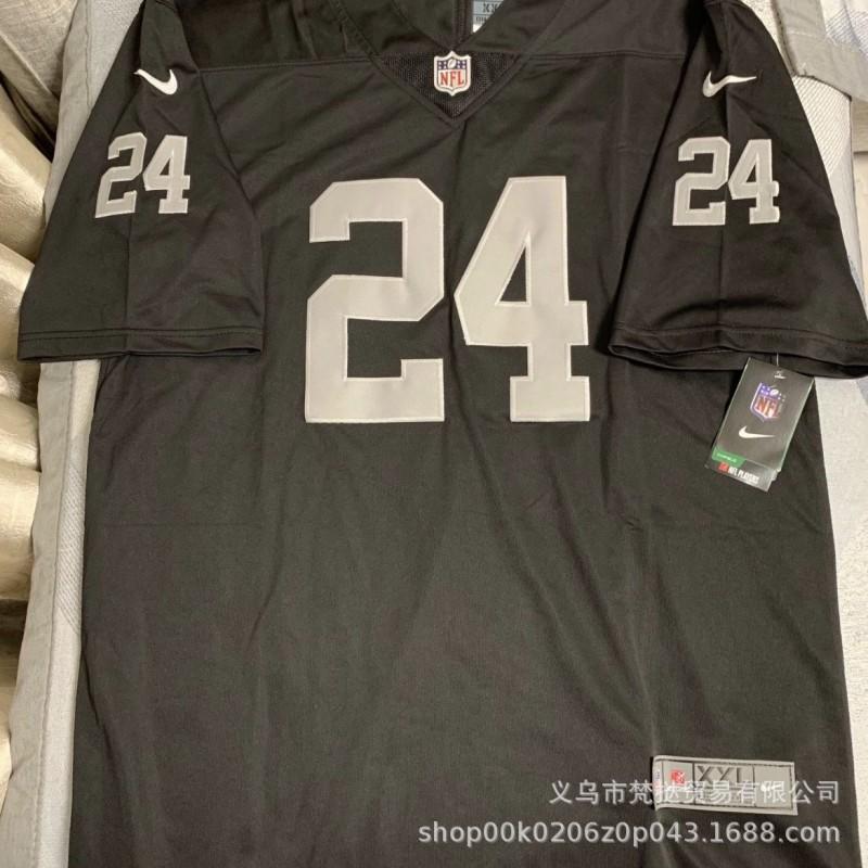Mens NFL Raiders 17 Adams 98 Crosby Embroidered Football Jersey Short Sleeve Cotton Blend V-Neck Athletic Wear