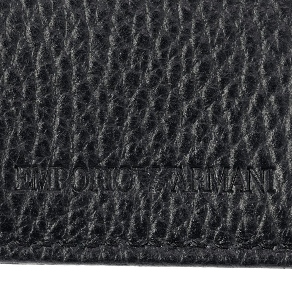 wallet coin EMPORIO ARMANI Leather Y4R167 Y068E 80001 [Emporio Armani] Bi-fold (with purse) Bi-fold (Black) Men's [Used]