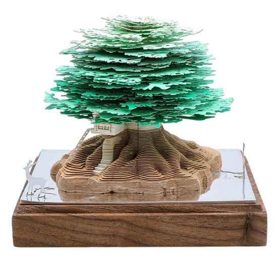 3D-календарь с разрывом и светодиодной подсветкой, художественная бумажная скульптура, домик на дереве с подсветкой