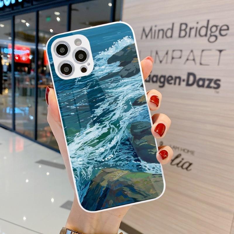 Крутой чехол для телефона с живописью для iPhone 14 13 12 11 Pro Max X XR XS 8 7 Plus, цветной чехол для телефона из жидкого стекла