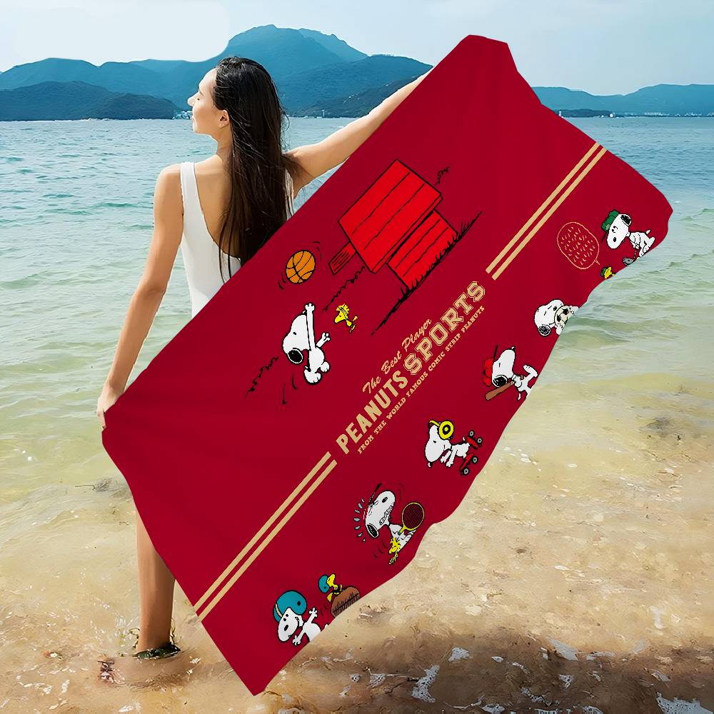 Cartoon Snoopy Microfiber Blanket Quick Drying Beach Towels Oversized Printing Super Absorbent Pool Towel Blanket