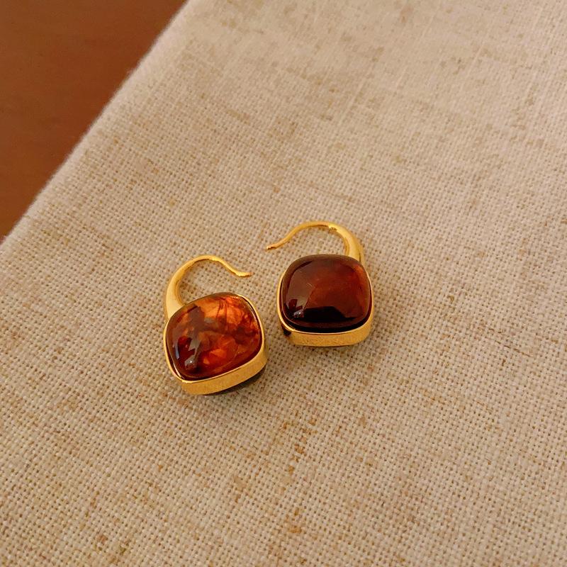 BLINGBAY женские серьги Maillard, тигровый глаз, камень, геометрические серьги, модные легкие роскошные ретро-серьги, высококачественные универсальные серьги, ювелирные изделия, подарки