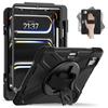 For iPad Pro 11 (2025)/11 (2024) Case Rotary Kickstand PC+Silicone Hand Strap Tablet Cover