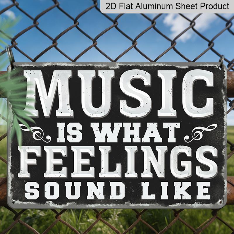 2D Flat 1pc Vintage Music Aluminium Sign - 8''x12'' - Water-proof, Metal Wall Art for Home, Restaurant, Bar, Cafe, Garage Decor Halloween Christmas