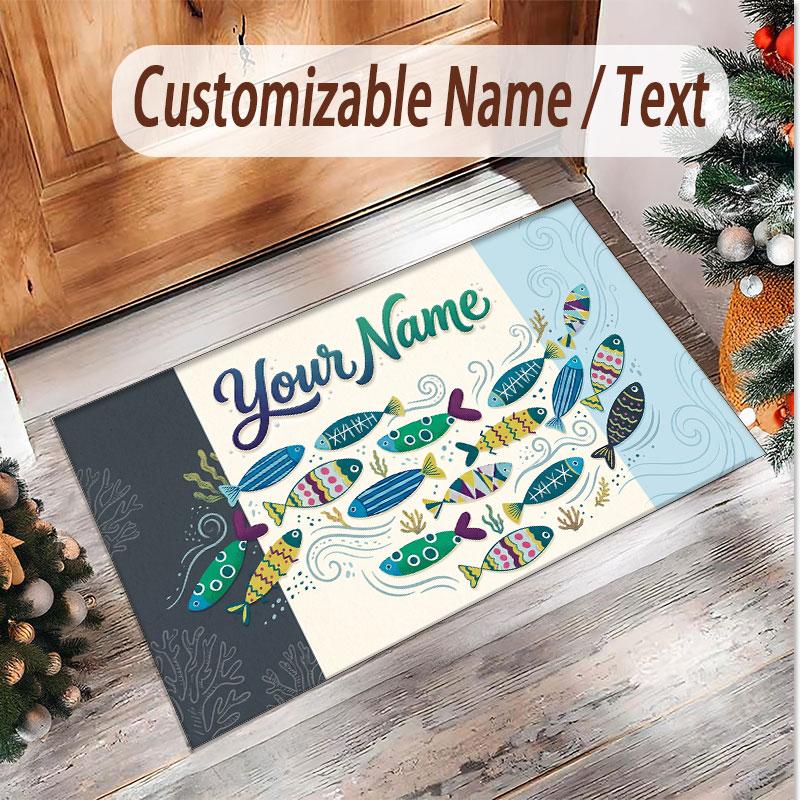 Fantasy Adventure Theme Soft Crystal Velvet Rug Custom Name & Text Print Non Slip Floor Rug for Bedroom Living Room