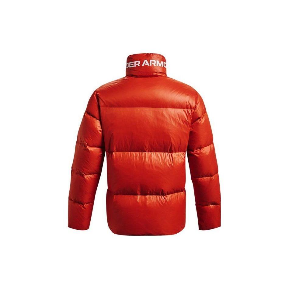 Under Armour Down Jackets Men's Orange Stand Collar Moderate Straight Fit Unisex 1373460-620