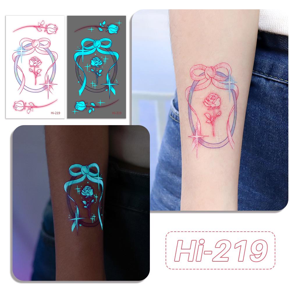 Rikaron Waterproof Luminous Butterfly Tattoo Stickers - Long-lasting, Realistic, Simple Japanese Washable Design for Dopamine Aesthetic.