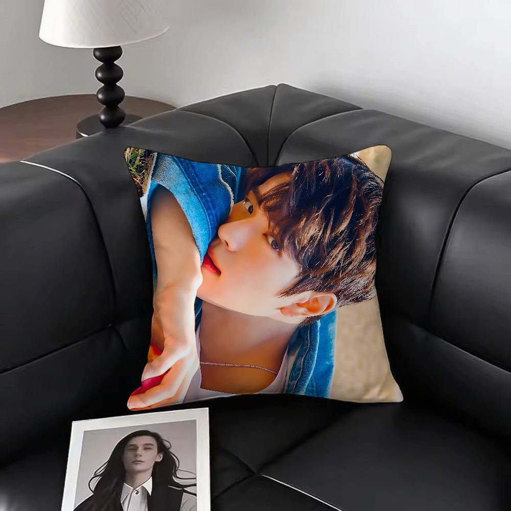 Seungmin Kpop Boy Pillow Case Square Pillow Bedroom Sofa Leisure Comfort Cushion Car Living Room Home Decoration