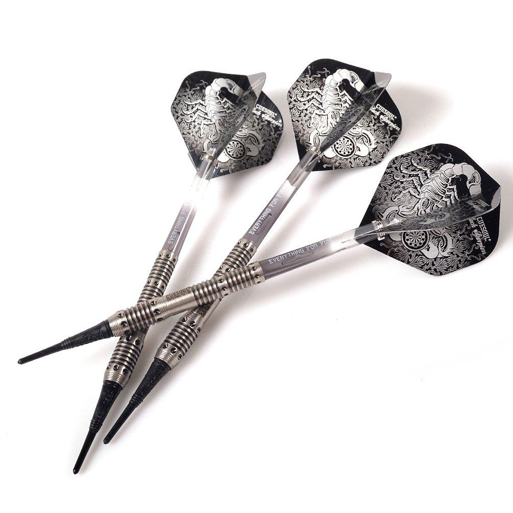 ЧЕРНЫЙ СКОРПИОН CUESOUL 18г Вольфрамовый Набор Дартс с Мягким Наконечником с Титановым Покрытием Баррелей (CSBS-F3305-88)
