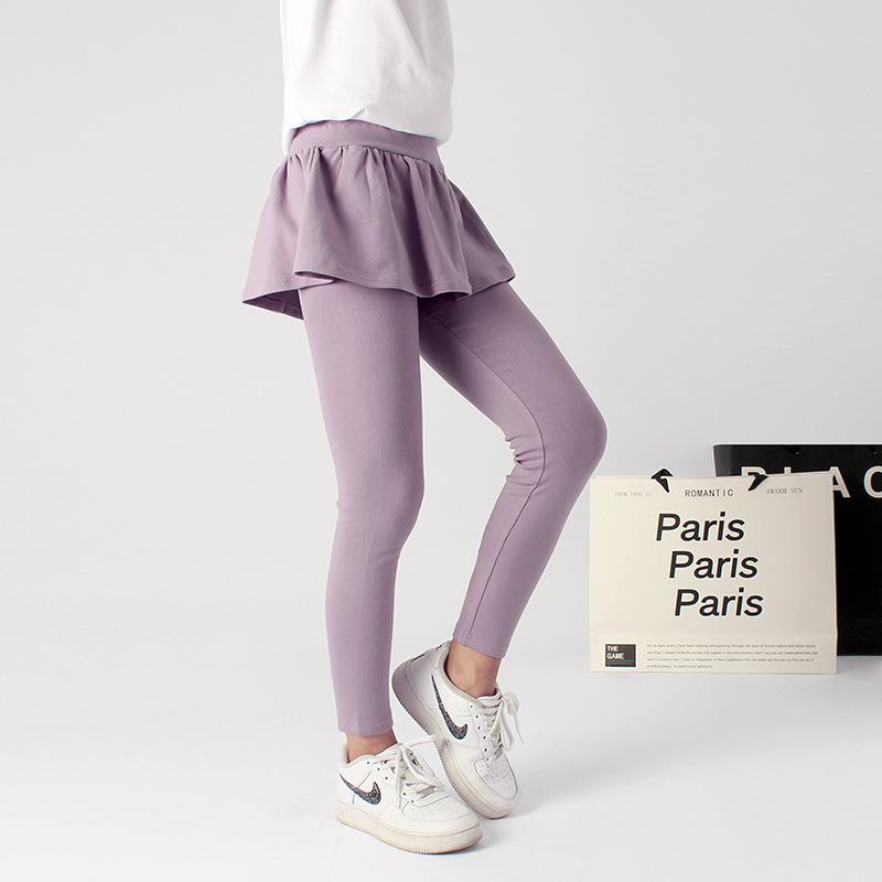Весенние леггинсы в корейском стиле, однотонные юбки и брюки для девочек
