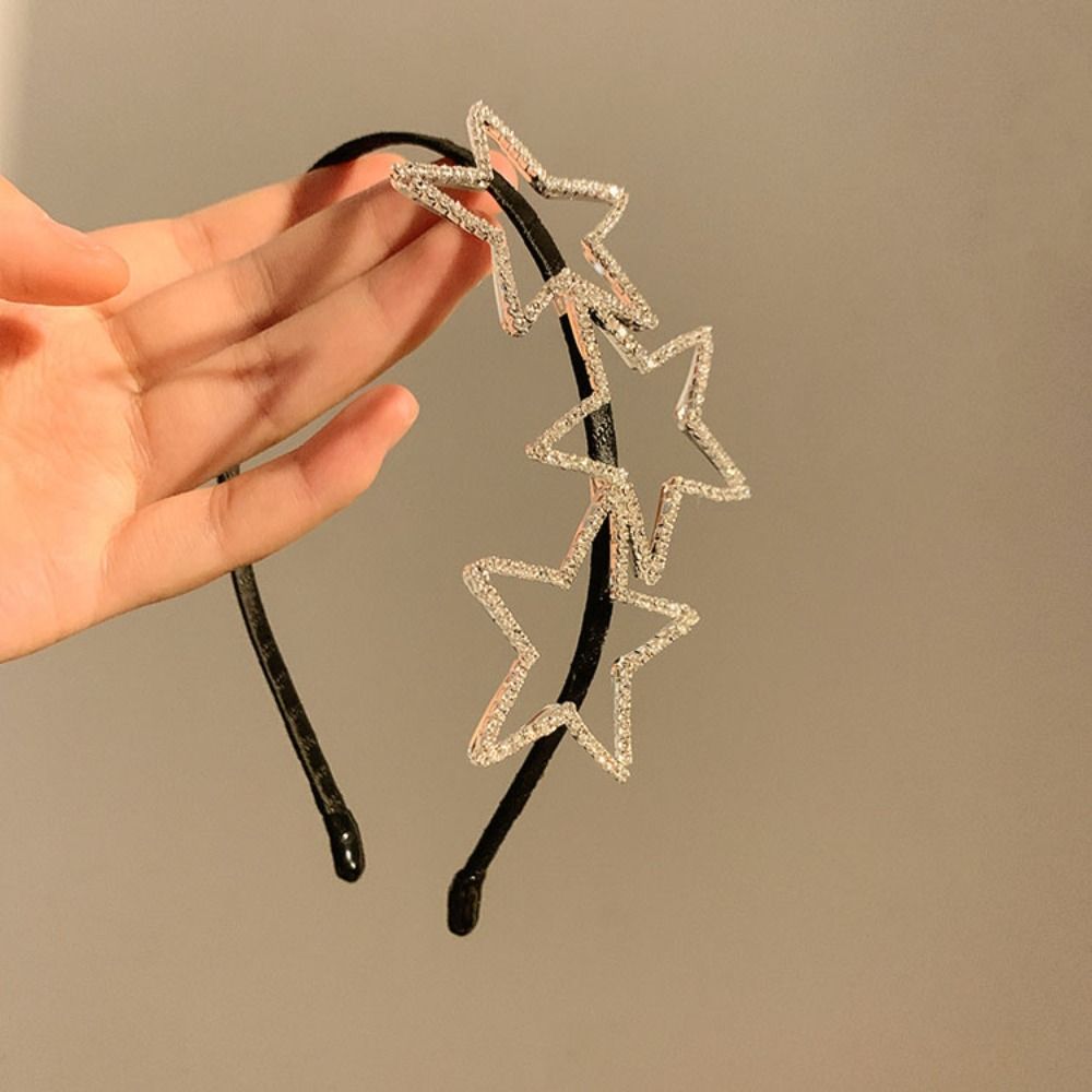 Y2K Star Headband Hollow Pentagram Star Hair Hoop Fairy Pentagram Hairband Party