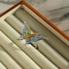 Glass Crafts Glaze Butterfly Ring Exquisite Chinese Dragon Ring Colorful Flower Ring  Girls