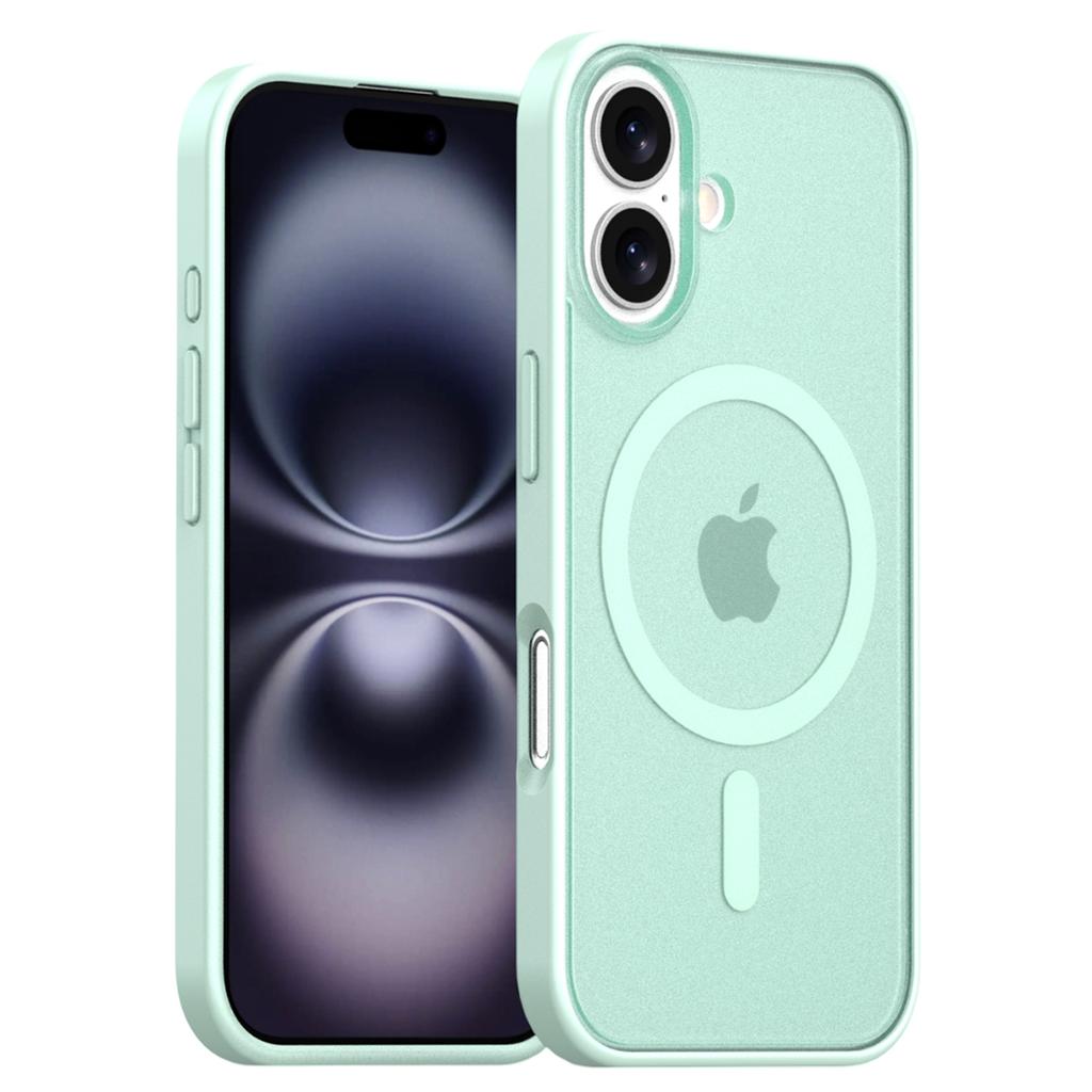For iPhone 16 Case Compatible with MagSafe Skin Feel Frosted PC+TPU Phone Cover