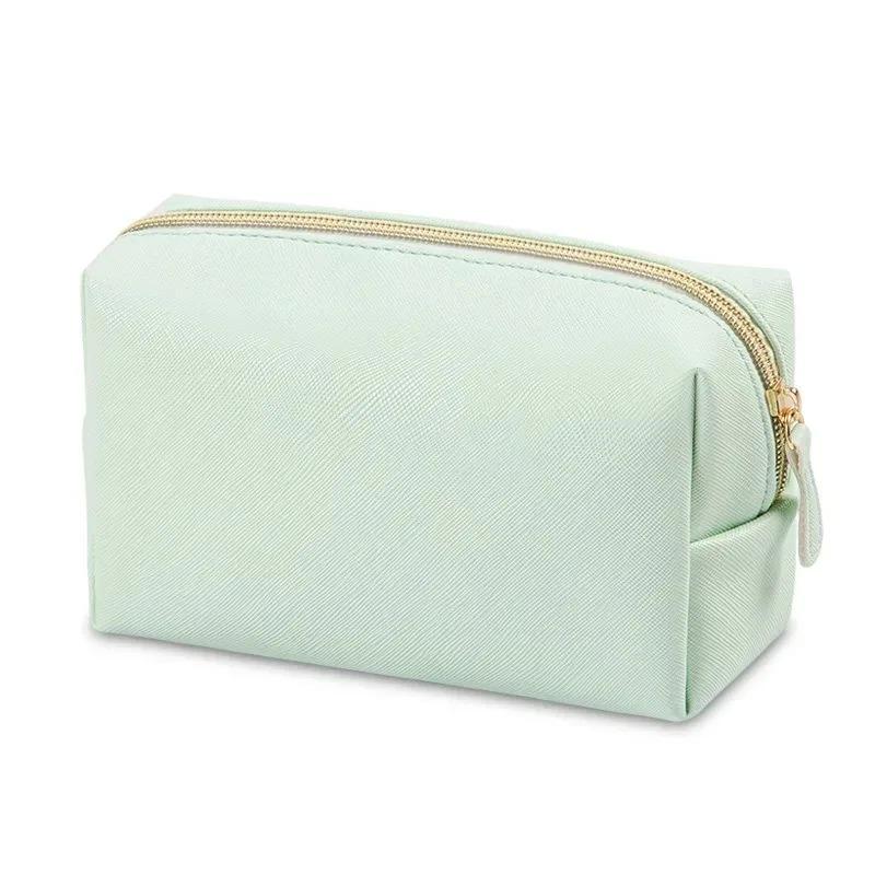 Women's Large Capacity Makeup Bag, PU Leather Cosmetic Organizer, Waterproof Travel Toiletry Bag with Handheld Strap for Ladies