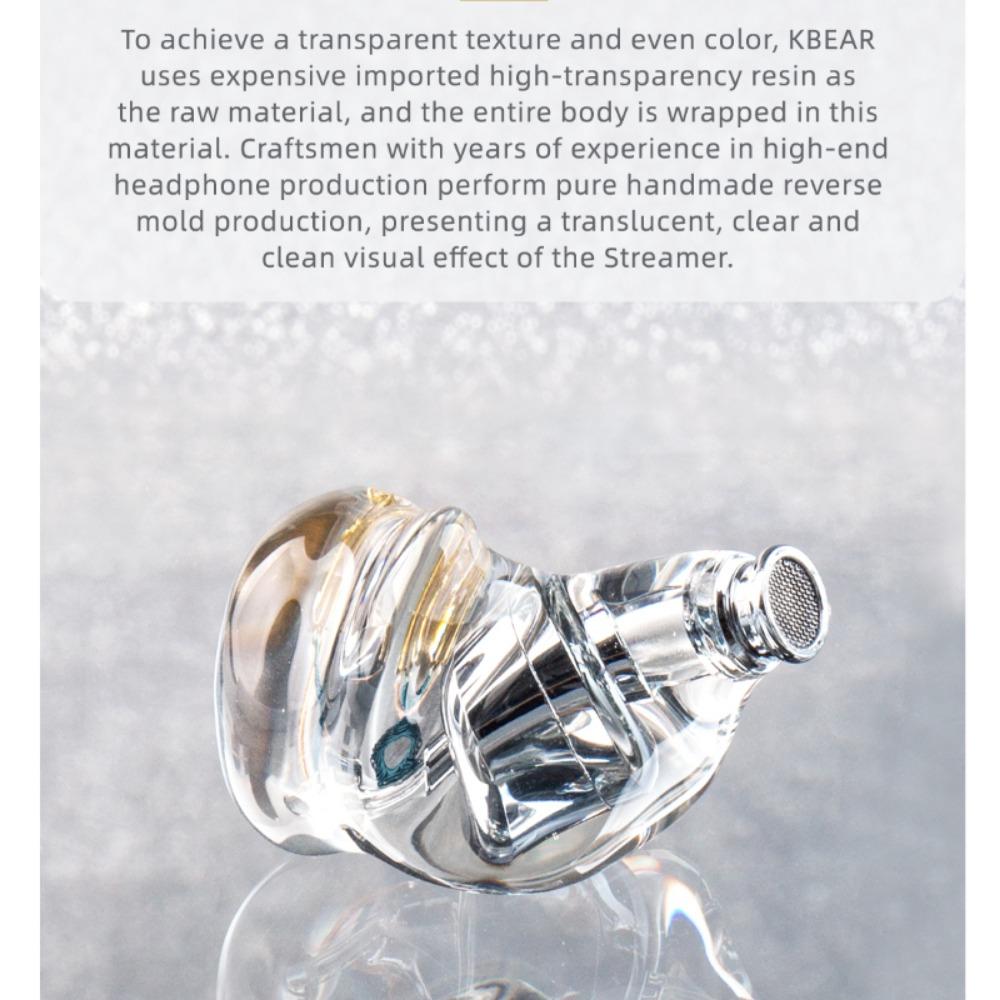 KBEAR Streamer Liuguang Single Motor HiFi Headphone Resin Can Replace The Line, A Popular Bass Game Wired Headset