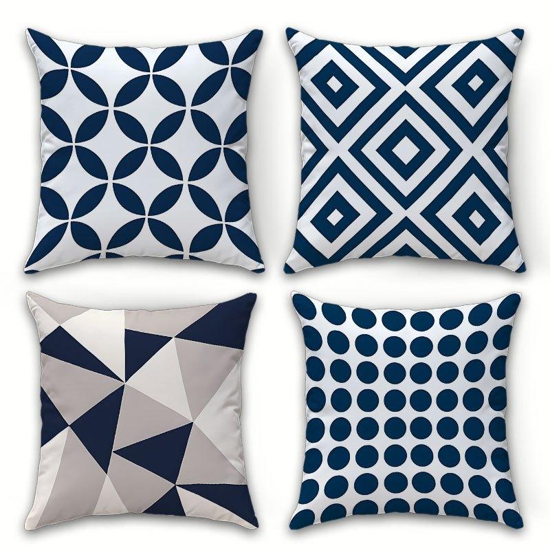 Double-Sided Printed Pillow Covers, Circle Diamond Triangle Throw Pillow Cases, Minimalist Home Decor For Sofa Bed, No Insert