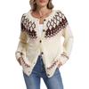 Europe, America Autumn And Winter New Women'S Sweater Halloween Retro Head Jacquard Knitted Cardigan Jacket Women