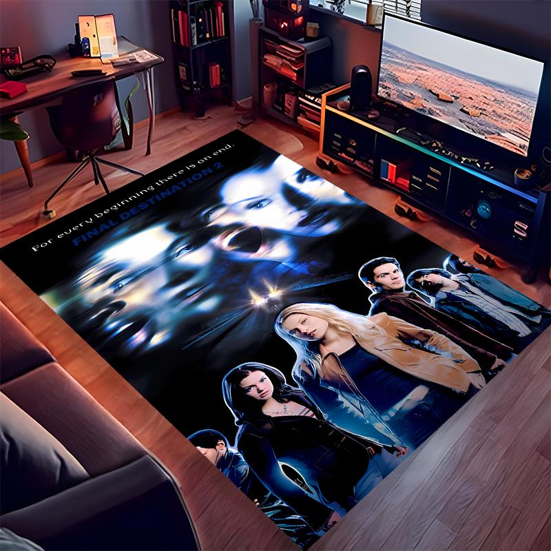 1pc Final Destination Bloodlines1 Print Area Rug - Soft, Washable Non-Slip Indoor Mat for Office Chairs, Living Room, Home Office Decorative Rug