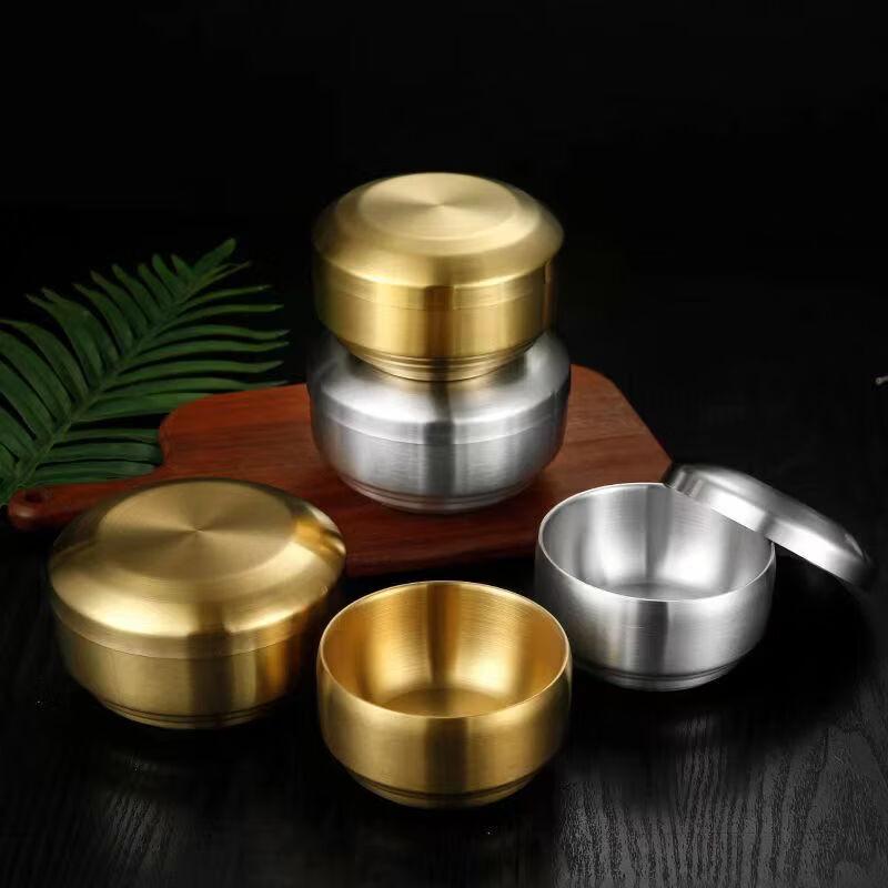 Двухслойная антиожоговая рисовая миска ZISIZ с крышкой