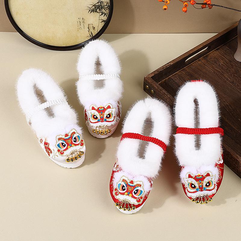 2025 зима стиль нового года старый Пекин детские хлопковые туфли вышитые туфли китайский стиль ханьфу туфли одноклассники обувь в древнем стиле