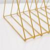 Multifunctional  Iron Triangle Desktop Bookshelf Books Magazines Rack Holder Gold