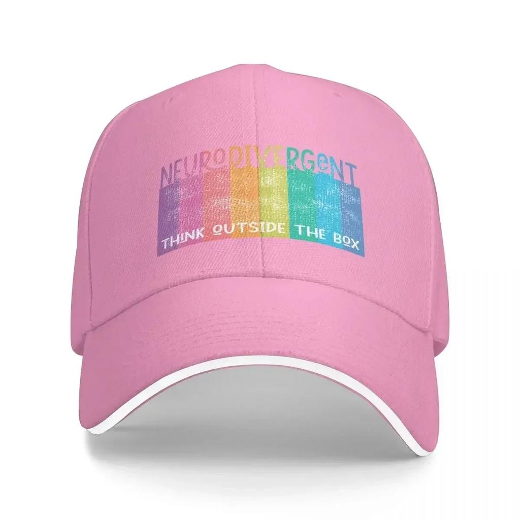 Colorful Neurodivergent Rainbow Design Unisex Caps Outdoor Trucker Baseball Cap Snapback Breathable Hat Polychromatic Hats