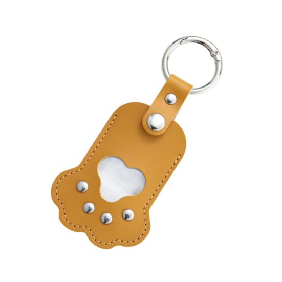 Кулон-брелок для питомца с гравировкой волос, дизайн кошачьей или собачьей лапы, искусственная кожа, памятный брелок для волос питомца