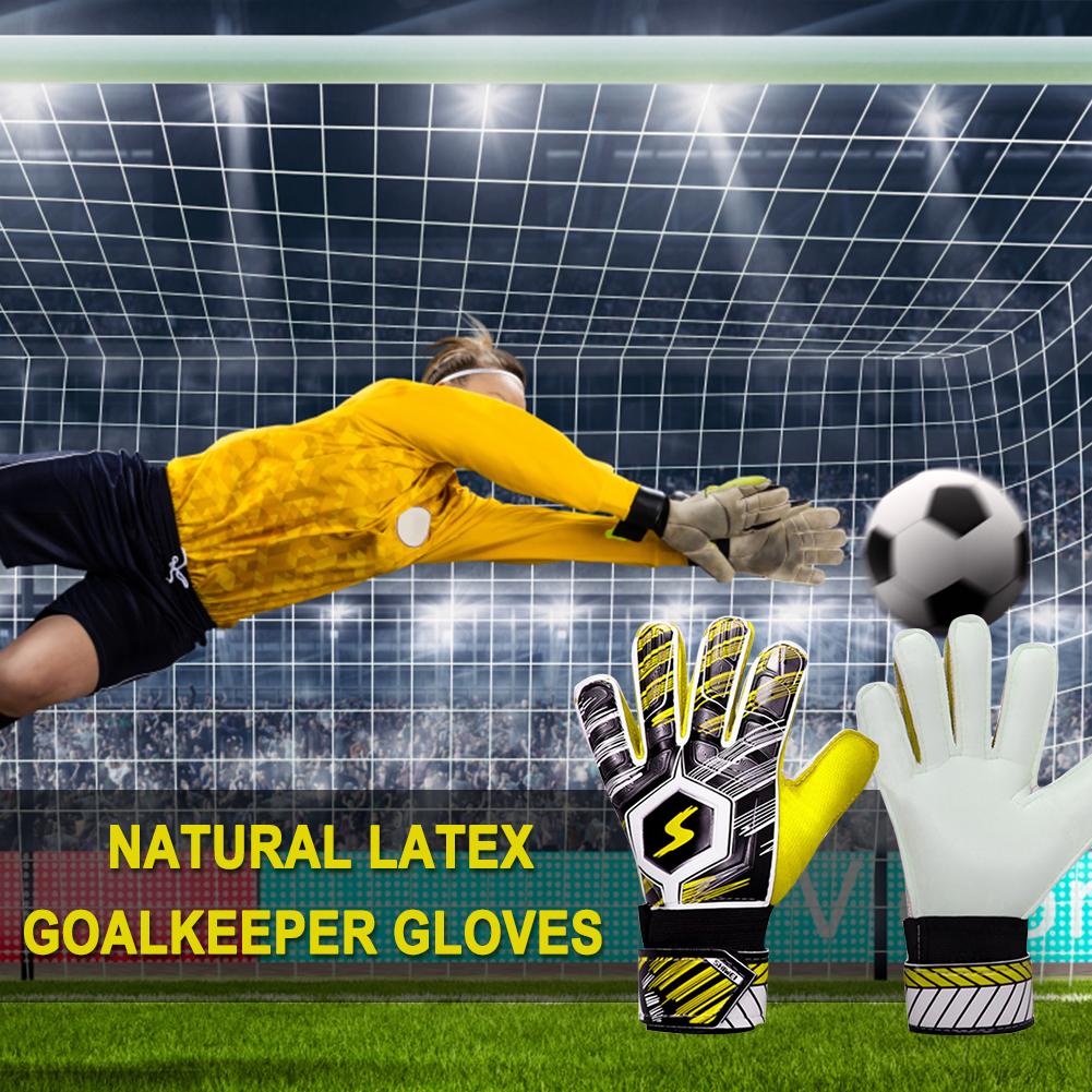 Goalie Gloves Latex Soccer Goalie Goalkeeper Gloves Anti-slip Thicken Football Glove Finger Protection Gloves Soccer Equipment