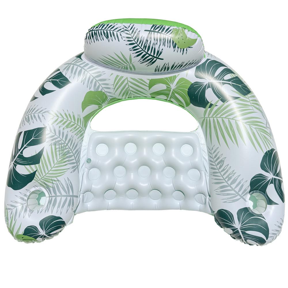 Плавательный круг со спинкой в виде фламинго с пайетками большого размера, с подстаканником и ручками