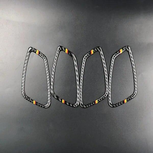 4 шт./компл., углеродное волокно, внутренняя дверная ручка автомобиля, наклейка, декоративные наклейки, автоаксессуары для BMW E90 E91 3 серии 2005-12