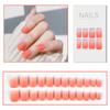 24 Pcs Reusable False Short Press On Glossy Nails Kit for Women Girls (Pink)