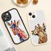 Чехол для телефона в стиле акварельной живописи жирафа для Iphone 14 13 11 12 Pro MAX 13 MiNi 7 8 plus X XS XR, защитные чехлы из овечьей кожи