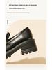 Women's Thick-Soled Leather Loafers: Height-Enhancing, Platform Sole, Round Toe, Daily JK Retro British Style, Korean Version, Waterproof.