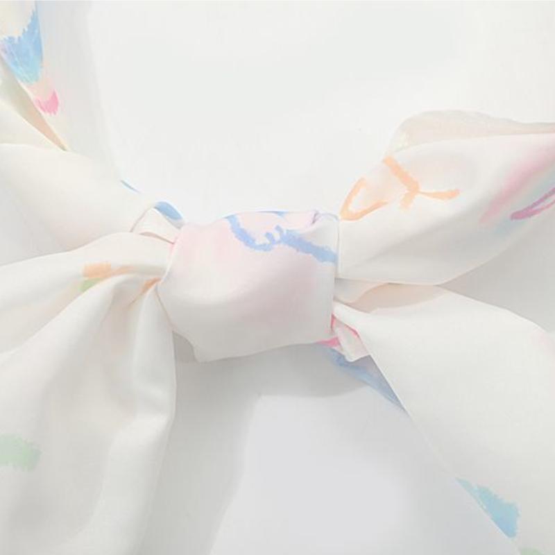 Rainbow Headscarf Dopamine Girls Wear Scarf Aesthetic Accessories Triangular Headscarf Graffiti Printed Scarves Sweet Cool Scarf