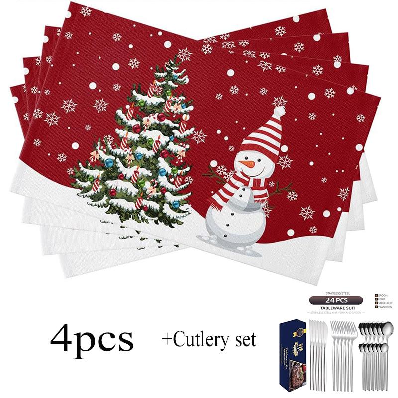 Рождественская елка Буффало Клетка Подставки под тарелки Набор из 5 Рождественские подставки под тарелки Подставки для обеденного стола Кухонный стол Вечеринка Домашнее украшение
